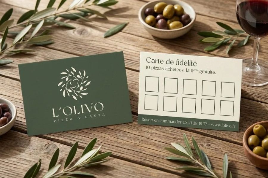 Carte de fidélité à l’identité visuelle de L’Olivo
